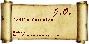 Joós Oszvalda névjegykártya